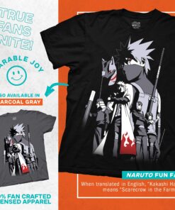 Ripple Junction Naruto Shippuden Men's Short Sleeve T-Shirt Kakashi Hatake Story Anbu Hokage Cloak Crew Officially Licensed Medium Black 9 91ONoNitLHL