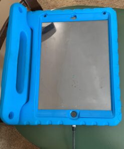 HDE Case for iPad 9.7-inch 2018 / 2017 Kids Shockproof Bumper Hard Cover Handle Stand with Built in Screen Protector for New Apple Education iPad 9.7 Inch (6th Gen) / 5th Generation iPad 9.7 - Blue 32 91OQhileYWL