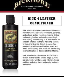 Bick 4 Leather Conditioner and Leather Cleaner 8 oz - Will Not Darken Leather - Safe For All Colors of Leather Apparel, Furniture, Jackets, Shoes, Auto Interiors, Bags & All Other Leather Accessories 22 91OW tcFJL
