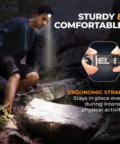 Foxelli Rechargeable Headlamp Flashlight - Super Bright LED Head Lamp for Running, Camping, Hiking & Work, Lightweight Comfortable Head Light for Adults and Kids Black 22 91OkVWTErdL