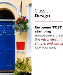 NACH Euro Series Modern Mailbox, Decorative Mail Holder, Wall Mount Mailboxes for Outside, Rust Resistant Galvanized Metal Mailbox, 12" x 11" x 4.5", Red, MB-44766 POST 22 91OnNX8OKdL