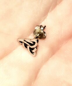 Rhodium Plated Sterling Silver Womens Irish Celtic Triquetra Triangle Stud Earrings - 0.27in 26 91P EFkUUiL