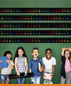 Number Line Bulletin Board Set, -100 to 100 Number Line Classroom Decoration with PET Film Bulletin Board Border Math Class Decoration Supplies for Classroom, School Wall, Teacher Office, Kids Room Number Line / Black Background 12 91P nhAm7ML