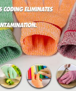 J H 3 Color Cut Resistant Gloves Red For Meat, Green For Veg, Yellow For Fruit- High Performance Cut Level 5, Food Grade No Cross Contam, 3Piece Medium Medium (Pack of 3) 13 91P3Mb7EKJL