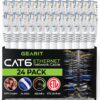 GearIT Cat 6 Ethernet Cable 1 ft (24-Pack) - Cat6 Patch Cable, Cat 6 Patch Cable, Cat6 Cable, Cat 6 Cable, Cat6 Ethernet Cable, Network Cable, Internet Cable - White 1 Foot 1 Foot (24-Pack) 14 91P62VugBL