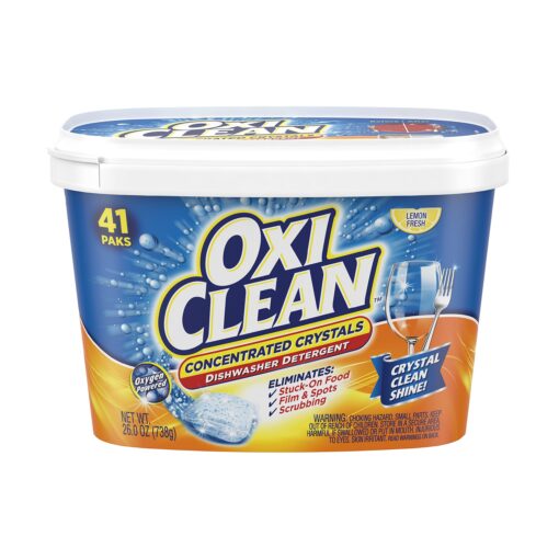 OxiClean Extreme Power Crystals Dishwasher Detergent Packs, Lemon Clean, 41 Count