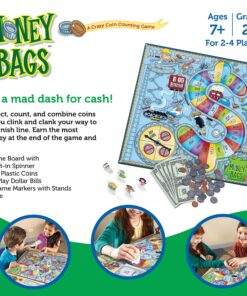 Learning Resources Money Bags Coin Value Game - Ages 7+ Fun Games for Kids, Develops Math Skills and Recognition, Educational Play Kids For 2 to 4 Players 26 91PPjvMOhvL