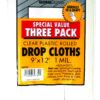 Premier 9' x 12' 1 MIL Clear Plastic Drop Cloth Rolled, 3 Pack, 69730 22 91PZSll2UoL
