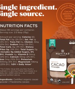 Navitas Organics Cacao Powder, 16 oz. Bags (Pack of 2) — Organic, Non-GMO, Fair Trade, Gluten-Free (19-002) 17 91PbARq6thS