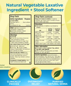 Senokot-S Dual Action 60 Tablets, Natural Vegetable Laxative Ingredient Plus Stool Softener Tablets, Gentle Dependable Overnight Relief Of Occasional Constipation White 60 Count (Pack of 1) 17 91Pcm1A281L