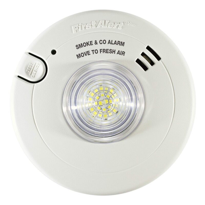 Catalog 8 First Alert BRK 7030BSL Hardwired Hearing Impaired Combination Alarm with Led Strobe Light, White Combination Alarm with Strobe Light