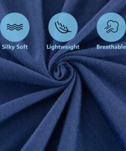 TILLYOU Mini Crib Fitted Sheets 2 Pack - Soft Jersey Knit Microfiber Playpen Bedding Sheet for Baby, Portable Mini Pack n Play Sheet, Machine Washable, 38'' x 24'',Light Gray & Navy Blue 2-pack Light Gray & Navy Blue mini crib sheet 10 91Pnfpkce4L