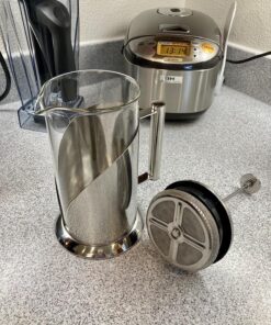 The Original Glass French Press Coffee Maker - Versatile Coffee Press, Tea Press w/ 4 Level Filtration, BPA Free French Press Stainless Steel Coffee Maker by Cafe Du Chateau (34oz) 56 91PnmGovgHL