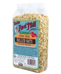Bob's Red Mill Organic Extra Thick Rolled Oats, 16 Oz (4 Pack) Regular 2 Pound (Pack of 4) 19 91PqWPVDJgL