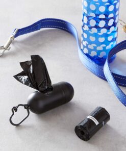 Amazon Basics Standard Dog Poop Bags with Dispenser and Leash Clip, Unscented, 900 Count, 60 Pack of 15, Black, 13 Inch x 9 Inch 15 Count (Pack of 60) 20 91PwfuedZ8L