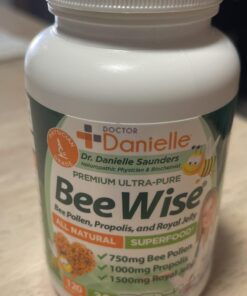 Dr. Danielle's Bee Wise - Bee Pollen Supplement - Bee Well with Royal Jelly, Propolis, Beepollen in 4 Daily Bee Pollen Capsules 33 91Q0gTld6L