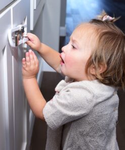 Child Proof Locks for Cabinet Doors, Adjustable U-Shaped, Door Latch 4 PCK White 11 91Q1 0Art8L