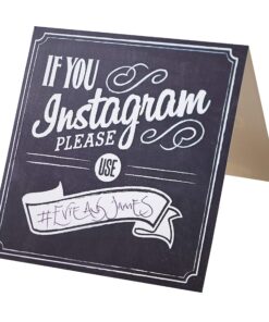 Alternative view of Ginger Ray Vintage Affair If You Instagram Chalkboard Style Card Signs for Wedding or Parties, Black (AF-671)