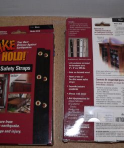 Alternative view of Quakehold! Furniture Strap Kit, Earthquake Fasteners for Disaster Preparedness, Child Proof Safety Straps for RV, Home Office, Helps Prevent Damage and Injury, Easy to Install, Black 1 Count (Pack of 1)