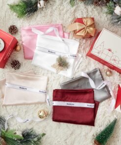 Bedsure Satin Pillowcase for Hair and Skin Queen - Silver Grey Silky Pillowcase 20x30 Inches - Set of 2 with Envelope Closure, Similar to Silk Pillow Cases, Gifts for Women Men 04 - Silver Grey Queen (20" x 30") 27 91Q5OcXOteL