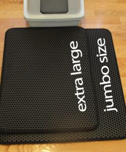 JUMBO SIZE Size Cat Litter Trapper by iPrimio - EZ Clean (Black) - 32 inches by 30 inches Exclusive Water Proof Layer and Puppy Pad Option. Patent Pending. (Sticker Label Peels Off) 32x30 - Black 31 91Q6nWBt9CL