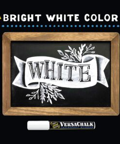 VersaChalk White Chalkboard Chalk Markers - Wet Erase Dustless Chalk Ink Paint Marker for Blackboard, Dry Erase White Board, Chalkboard Sign (BOLD 5mm, 4/SET) BOLD 5mm, 4/SET 10 91Q9KArrAoL