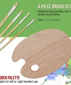 U.S. Art Supply 21-Piece Artist Painting Set with Wooden H-Frame Studio Easel, 12 Vivid Acrylic Paint Colors, 3 Canvas Panels, 4 Brushes, Wood Palette - Fun Kids, School, Students Adults Starter Kit 12 91QFeu1wK6L