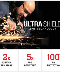 NoCry Clear Safety Glasses for Men and Women; Lightweight Work Glasses with Adjustable Frames and No-Slip Grips; Scratch Resistant Anti Fog Safety Glasses with Superior UV Protection, ANSI Z87.1 Rated Black & Green 1 28 91QGxL6 a3L