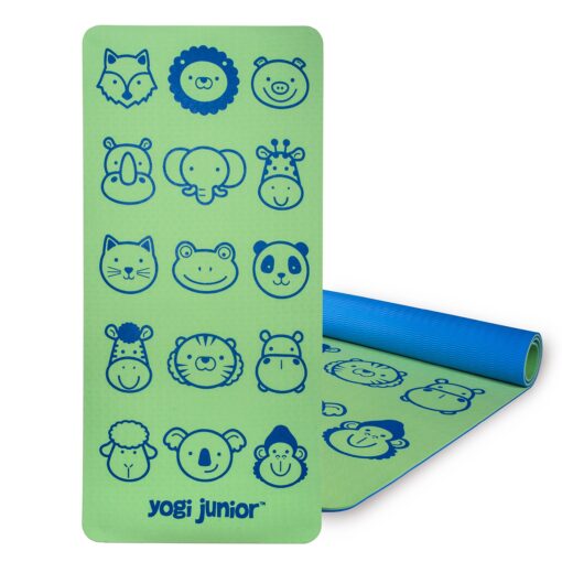 Yogi Junior Kids Yoga Mat - PVC Free - Double Layered TPE Foam Kiwi Pals