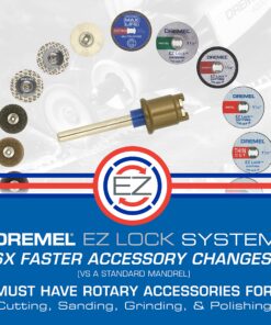 Dremel EZ406-02, EZ - Lock Starter Kit, 1 1/2-Inch (38.1 mm) Wheel Diameter, 5 piece Fiberglass Reinforced Cut-off Wheels and EZ402 mandrel included, Rotary Tool Cutting Disc Accessories 26 91QKGyRlf3L 1