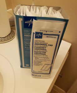 Medline Sterile Abdominal Pads, 8x10, Individually Wrapped (Pack of 18) 8"x10" 6 91QL3lkmabL