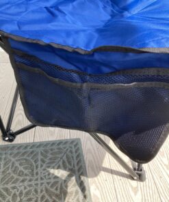 Coleman Portable Camping Chair with 4-Can Cooler, Fully Cushioned Seat and Back with Side Pocket and Cup Holder, Carry Bag Included, Collapsible Chair for Camping, Tailgates, Beach, and Sports Blue 56 91QNbAME5GL