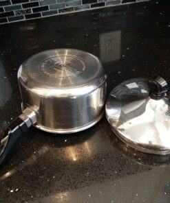 Farberware Classic Stainless Steel Sauce Pan/Saucepan with Lid, 1 Quart, Silver,50000,11.2"D x 6.3"W x 4.4"H Saucepot w/ Regular Lid (1 Quart) 40 91QNfo255L