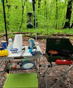 Coleman Pack-Away Portable Camp Kitchen, Outdoor Folding Kitchen with Spacious Prep Area, Side Table, Lantern Holder, Hanging Hooks, & Mesh Shelf; Great for Camping, Tailgating, Grilling & More Portable Kitchen 45 91QQwW2xHEL 1