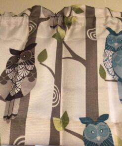 No. 918 Hoot Owl Print Semi-Sheer Rod Pocket Kitchen Curtain Valance, 56" x 14", Mocha Mocha Brown 56 in x 14 in 36 91QRF1kzD0L