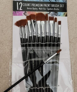 Crafts 4 All Acrylic Paint Brushes - Pack of 12 Professional, Wide and Fine Tip, Nylon Hair Artist Paintbrushes - Paintbrush Bulk Set for Watercolor, Canvas, Craft, Detail & Oil Painting 12 Pack 31 91QSpBMd4CL