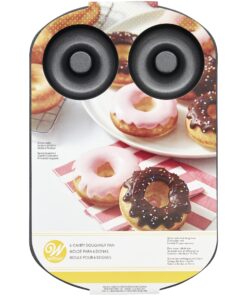 Wilton 6-Cavity Doughnut Baking Pan, Makes Individual Full-Sized 3 3/4" Donuts or Baked Treats, Non-Stick and Dishwasher Safe, Enjoy or Give as Gift, Metal (1 Pan) 1 Pack Wilton Nonstick 6-Cavity Donut Pan 26 91QVM JAtrL