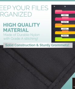 Black Pocket Chart for Classroom - 10 Pocket Storage Rainbow Pocket Charts , 3 Over Door Hangers Included, Hanging Wall File Organizer for File Folders, School Mailbox, Home/Office Papers Black - (10 Name Tag Pockets) 19 91QWn1uSm3L