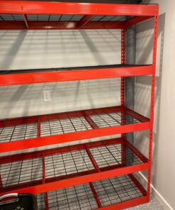 Muscle Rack UR184872-R 5-Shelf Steel Shelving Unit, 48" Width x 72" Height x 18" Length, Red 72" Height x 60" Width x 24" Depth 35 91QXdFkUNXL