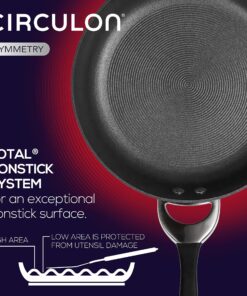 Circulon Symmetry Hard Anodized Nonstick Cookware Pots and Pans Set, 11-Piece, Black & Symmetry Hard Anodized Nonstick Frying Pan Set - 10 Inch and 12 Inch, Black Cookware Set + Pan Set, Black 10 91QZhEIM lL