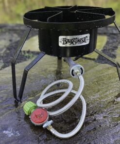 Bayou Classic SP10 High-Pressure Cooker - 14-in Single Propane Burner for Outdoor Cooking, Outdoor Stove - Crawfish Boiler, Home Brewing Burner, Maple Syrup Prep. Fits Large Boiling Pots and Fryers - Seafood Boil Pot. 24 91QbabkpCRL