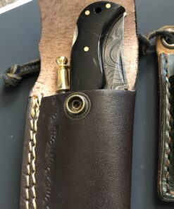 Best.Buy.Damascus1 Pocket knife Buffalo Horn Damascus knife, Pocket Knife For Men, 4pcs Knife Set, Folding Knife, With knife Sharpeners, Premium Quality gifts for men Black 48 91Qe8X2BL