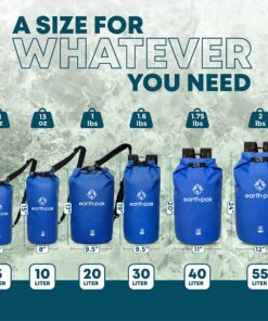 Earth Pak Waterproof Dry Bag - Roll Top Waterproof Backpack Sack Keeps Gear Dry for Kayaking, Beach, Rafting, Boating, Hiking, Camping and Fishing with Waterproof Phone Case 10L Blue 20 91Qg8xkGZAL