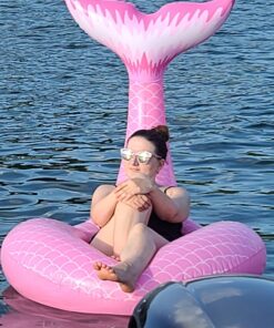 Jasonwell Giant Inflatable Mermaid Tail Pool Float with Fast Valves Summer Beach Swimming Pool Party Lounge Raft Decorations Toys for Adults Kids (Pink) Pink - XL 34 91QgC856SpL