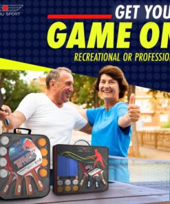 NIBIRU SPORT Ping Pong Paddle Sets - Professional Table Tennis Paddles, Balls, Storage Case - Table Tennis Rackets & Game Accessories 4 Paddle Set 35 91QghWqlgbL