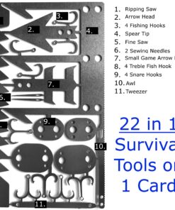 Ultimate Survival Credit Card Tool (2 Pack) -Best Bug Out Shtf Camping Gear EDC Multitool - Hooks; Arrowheads; Saws, Lures Fishing Hunting Survival Kit, Preppers Emergency Kit; 15 91QnyuSF79L