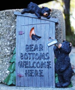 Goodman and Wife Poly Resin Decorative Wall Plaque Bear Bottoms Welcome for That Country Garden Home 14 91QupYRsmL