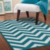Garland Rug Large Chevron Area Rug, 5 by 7-Feet, Teal/White 91 91QzO7OXgdL