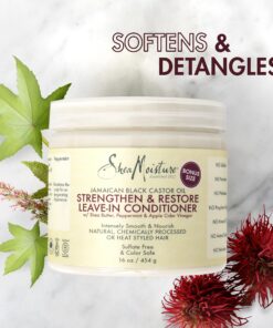 Shea Moisture Leave in Conditioner with Jamaican Black Castor Oil for Hair Growth, Strengthen & Restore, Vitamin E, Curly Hair Products Safe for use on Hair Color, 15 Oz 15 Fl Oz (Pack of 1) 29 91R1umZfepL