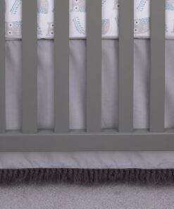 Alternative view of NoJo Solid Crib Skirt/Dust Ruffle with Fringe and 18" Drop, Grey Grey - Fringe
